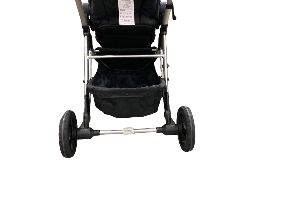 Mockingbird Single Stroller, 2023, Black, Windowpane, Silver With Penny Leather