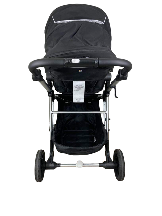 Mockingbird Single Stroller, 2023, Black, Windowpane, Silver With Black Leather