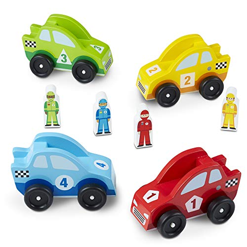 used Melissa & Doug Wooden Race Car Vehicle Set