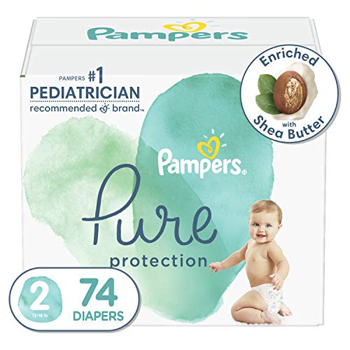 used Pampers Pure Protection Diapers Size 2, 74 Count