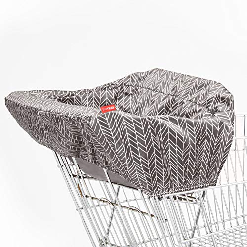 used Skip Hop Take Cover Shopping Cart And High Chair Cover, Grey Feather