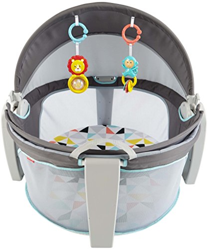 used Fisher Price On-the-Go Baby Dome, Teal with multicolored shapes