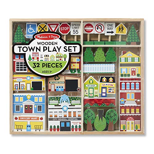 used Melissa & Doug Wooden Town Playset