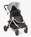 used Mockingbird Single Stroller, 2023, Sage, Watercolor Drops, Silver With Penny Leather