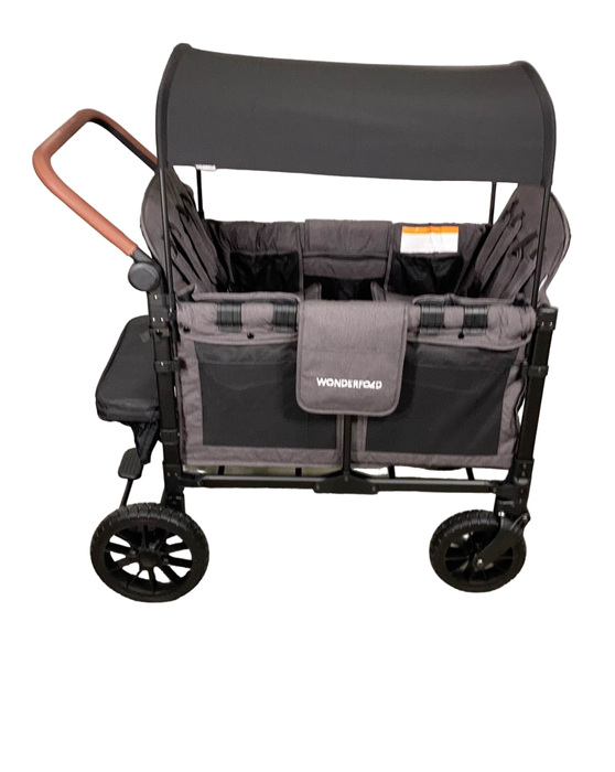 secondhand Wonderfold W4 Luxe Quad Stroller Wagon, Charcoal Grey with Black Frame, 2023