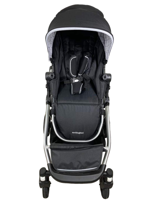 secondhand Mockingbird Single to Double Stroller, 2022, Silver with Penny Leather, Windowpane, Black