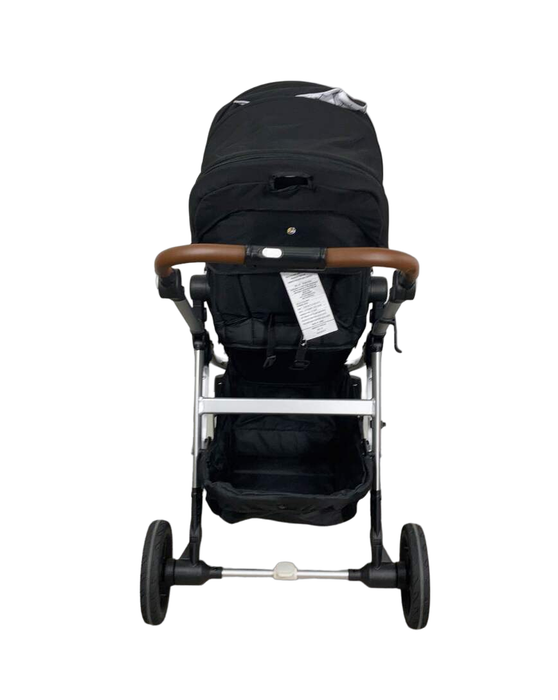 Mockingbird Single to Double Stroller, Windowpane, Black , Silver with Penny Leather, 2023