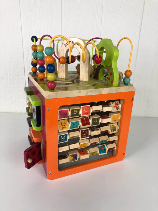 used B. Toys Zany Zoo Wooden Activity Cube