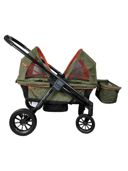 Evenflo Pivot Xplore All-Terrain Double Stroller Wagon, 2021, Ranger Green