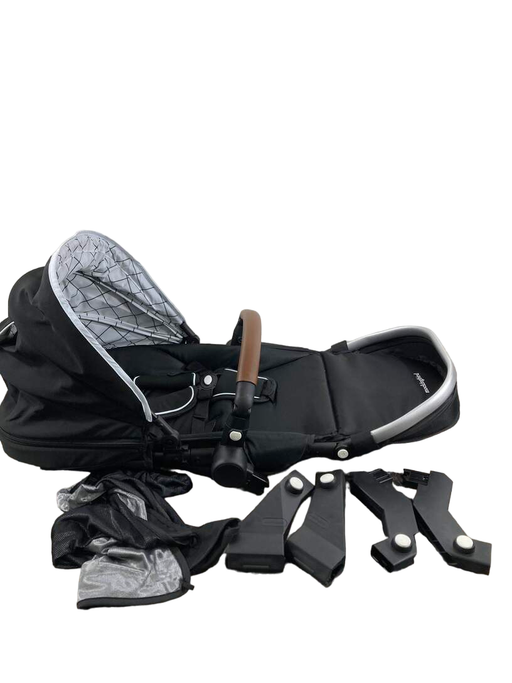 used Mockingbird 2nd Seat Kit with Extendable Canopy, 2023, Black, Windowpane, Silver with Penny Leather