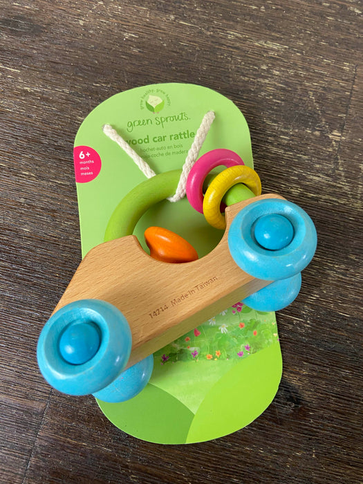 secondhand Green Sprouts Wooden Rattle