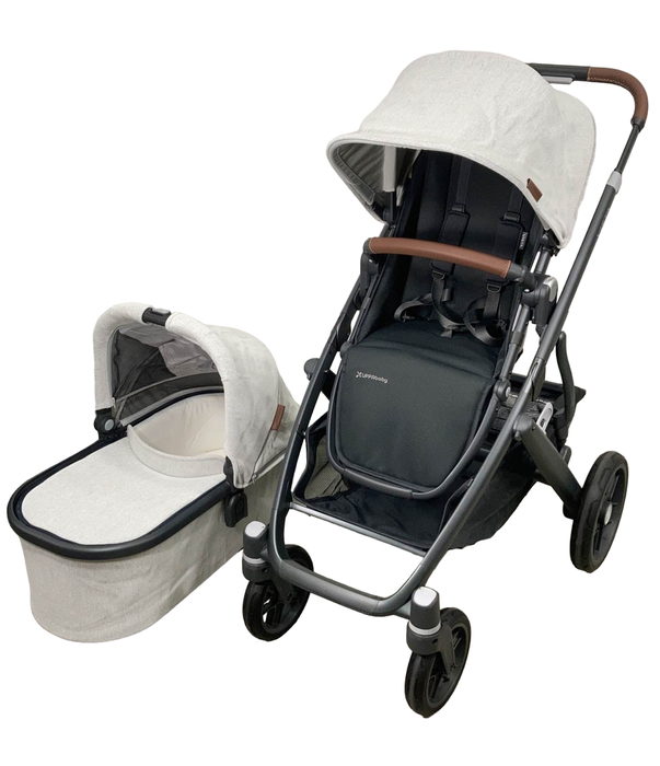 secondhand UPPAbaby VISTA V2 Stroller, 2022, Anthony (White & Grey Chenille)