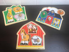 used BUNDLE Melissa & Doug Wooden Puzzles, Set Of 3