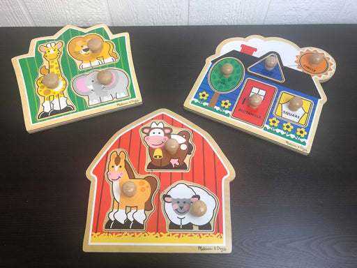 used BUNDLE Melissa & Doug Wooden Puzzles, Set Of 3