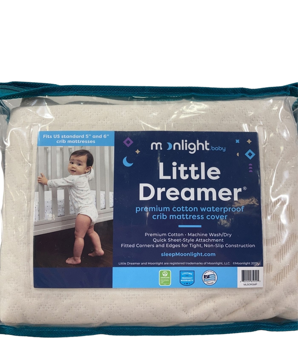 used Moonlight Slumber Little Dreamer Premium Cotton Waterproof Crib Mattress Cover