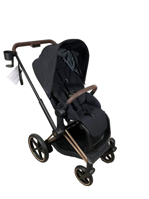 used Cybex E-PRIAM Electric Stroller, Rose Gold, Deep Black, 2023