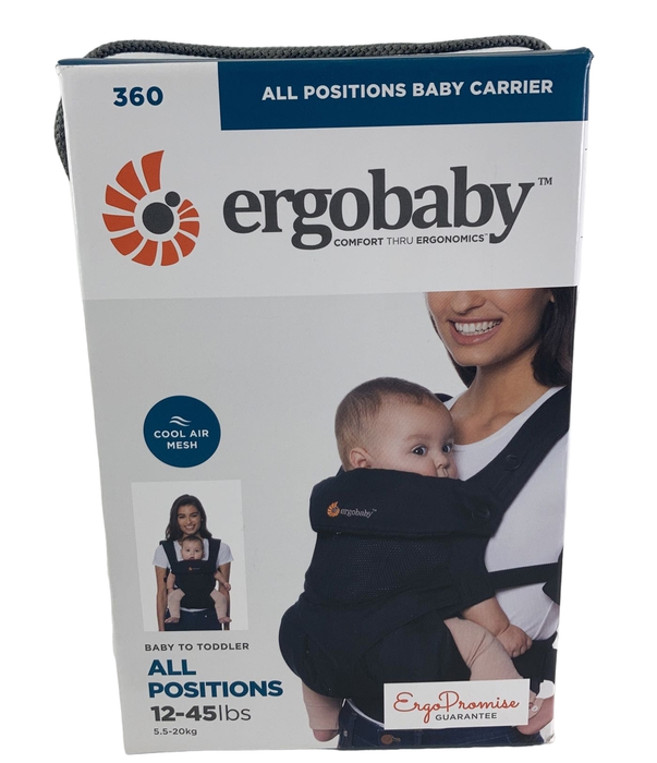 used Ergobaby 360 Ergonomic Cool Air Baby Carrier, Onyx Black