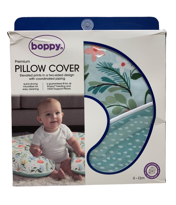 used Boppy Premium Nursing and Infant Support Pillow Slipcover, Mint Flower Shower