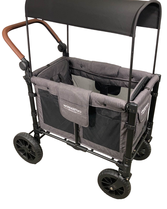 used Wonderfold W2 Luxe Multifunctional Double Stroller Wagon, Charcoal Gray, 2022