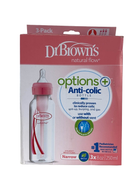 used Dr. Brown's Options+ Anti-Colic Narrow Bottles, 3 Pack, 8oz, Pink