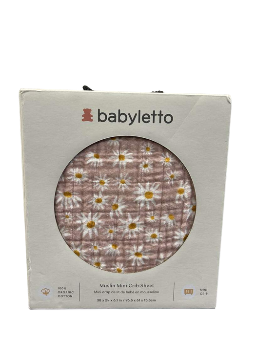 used Babyletto Muslin Mini Crib Sheet, Daisy