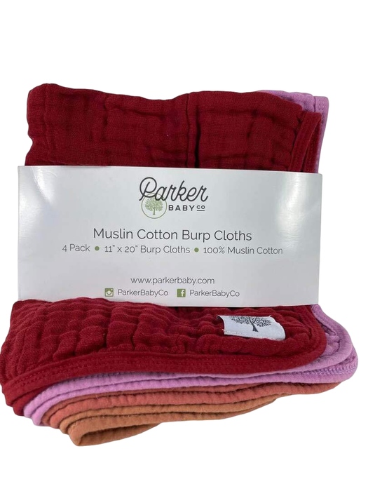 used Parker Baby Co. Muslin Cotton Burp Cloths, 4 Pack, (Rose)