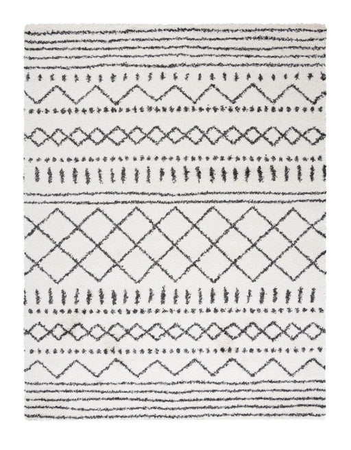 used Safavieh Arizona Shag Area Rug 5’ x 7’, Ivory/Black