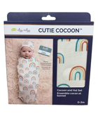 used Itzy Ritzy Cutie Cocoon, Cocoon And Hat Set, 0-3 Months Over The Rainbow