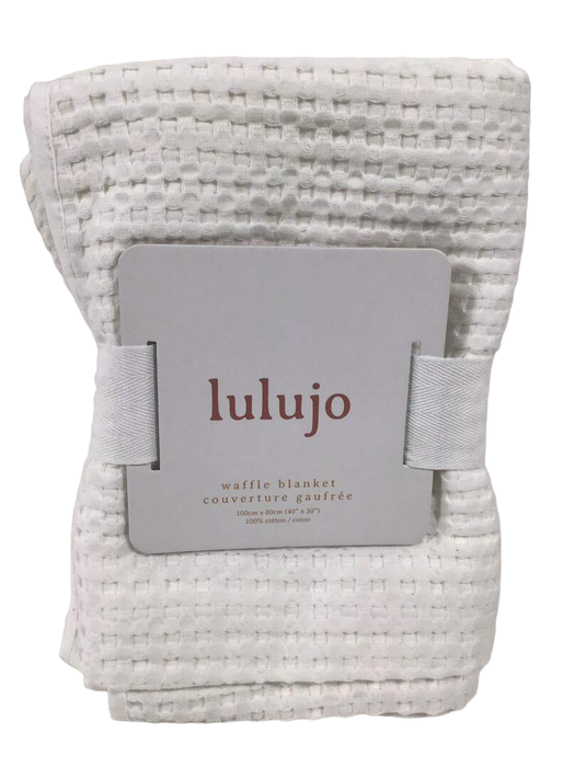 used Lulujo Waffle Blanket, White