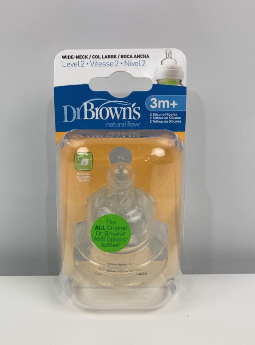 used Dr. Brown's Baby Bottle Nipples 2-Pack, Level 2 (3m+, Medium Flow)