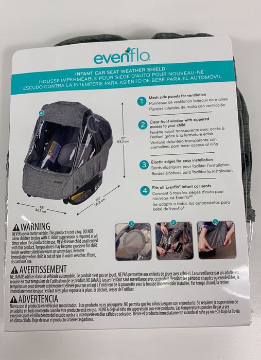 used Evenflo Infant Car Seat Weather Shield, - Grey Melange