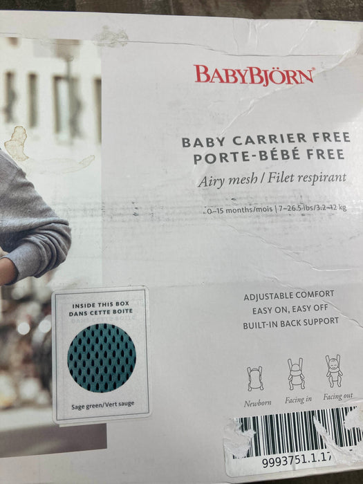 used BabyBjorn Baby Carrier Free, Sage Green 3D Mesh