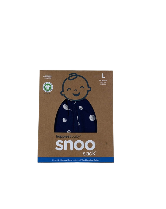 used Happiest Baby SNOO Sack, Large (18-25 lbs), Midnight Navy Planets