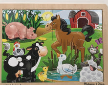 used Melissa & Doug 12-Piece Wooden Jigsaw Puzzle