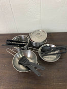 used Melissa & Doug Stainless Steel Pots And Pans Pretend Play Kitchen Set