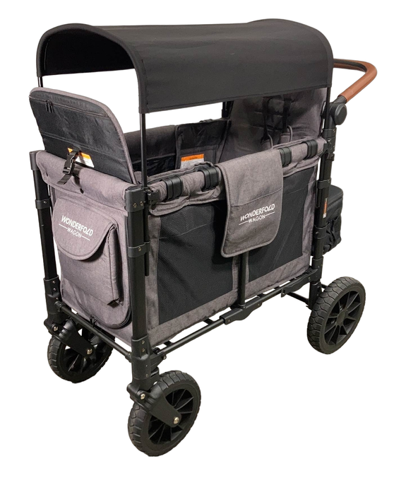 used Wonderfold W2 Luxe Multifunctional Double Stroller Wagon, Charcoal Gray, 2022