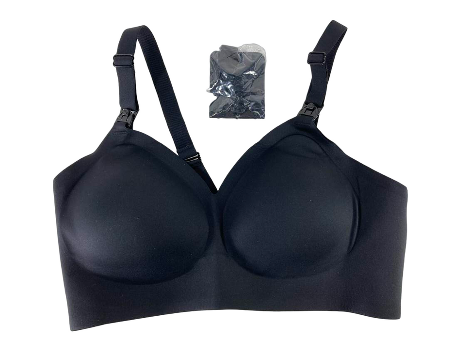 used Momcozy SMOOTH- Ultra Soft Omni Maternity Nursing Bra, Black - Medium