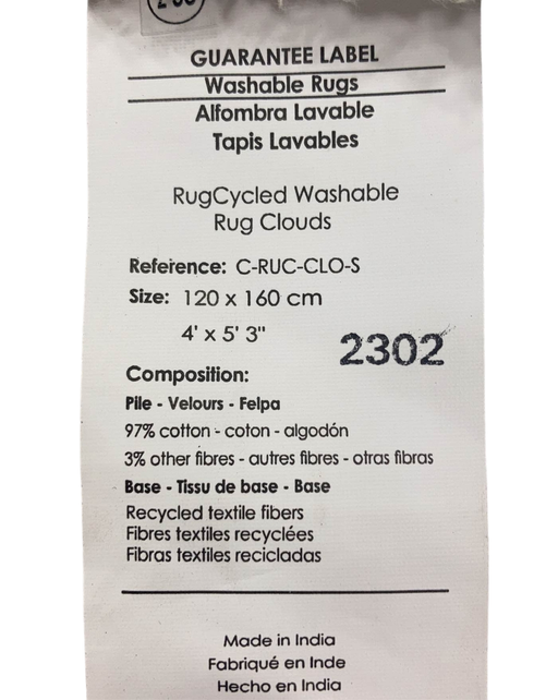 secondhand Lorena Canals Clouds RugCycle Washable Rug 4' 7'' x 6' 7''