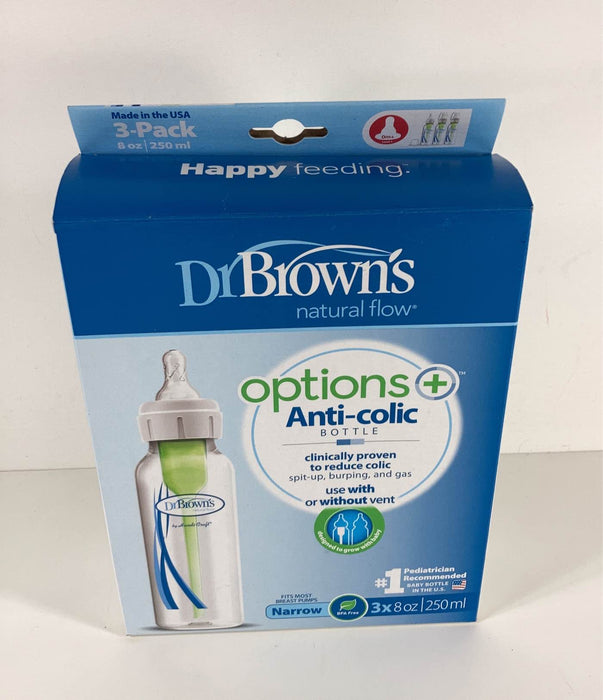 used Dr. Brown's Options+ Anti-Colic Narrow Bottles, 3 Pack, 8oz