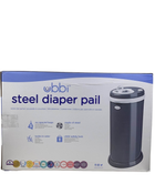 secondhand Ubbi Diaper Pail, Slate