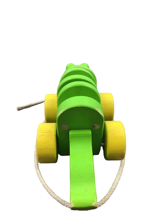 secondhand Plan Toys Wooden Dancing Alligator Push And Pull Toy