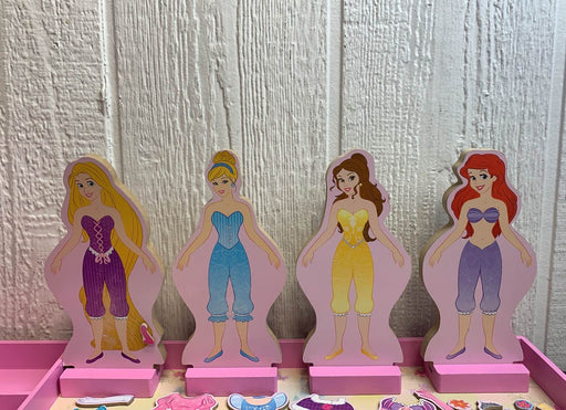 secondhand Melissa & Doug Disney Princess Deluxe Wooden Magnetic Dress-Up Set