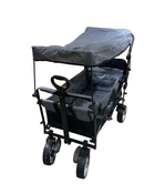 used Wonderfold S4 Push & Pull Premium Utility Folding Wagon with Canopy, Black, S Series