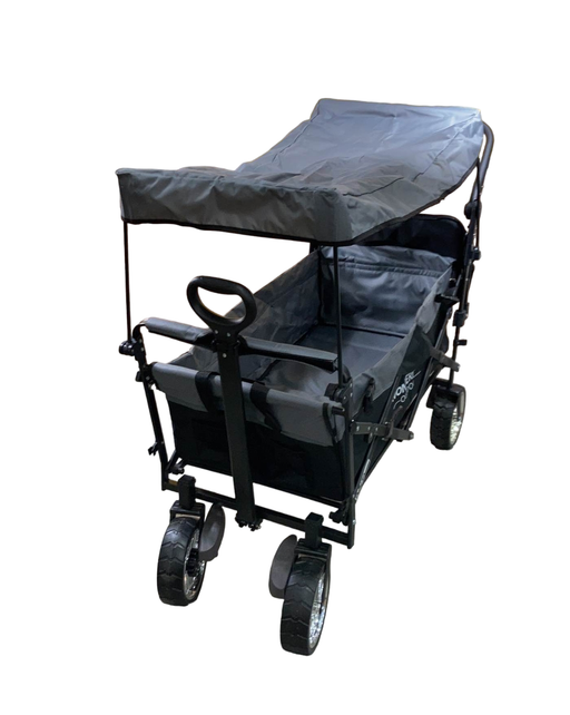 used Wonderfold S4 Push & Pull Premium Utility Folding Wagon with Canopy, Black, S Series