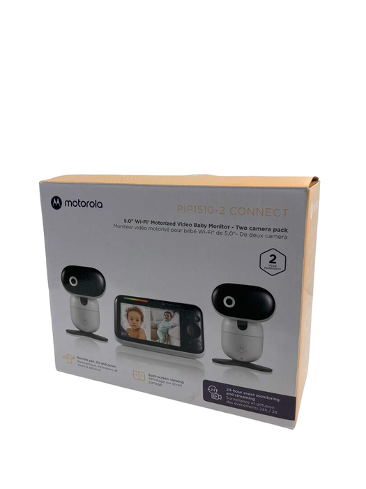 used Motorola PIP 1510 Connect 5" 1080p Remote Pan/Tilt Video Baby Monitor 2 Camera Pack