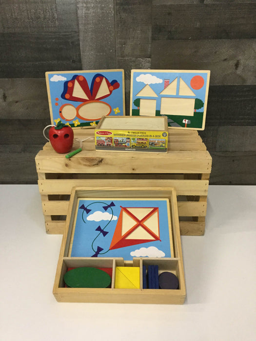 used BUNDLE Melissa & Doug Wooden Puzzles