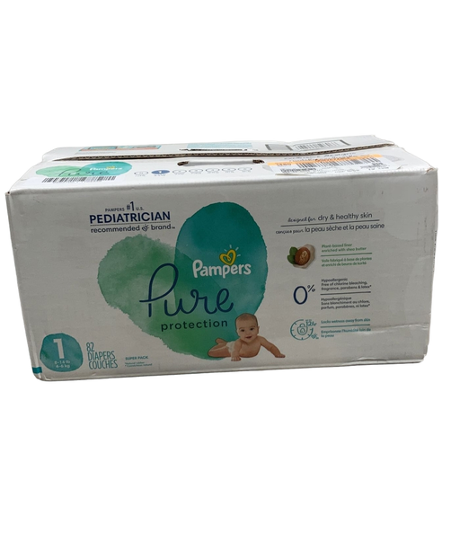 used Pampers Pure Protection Diapers Size 1, 82 Count