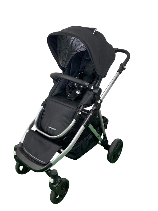 secondhand Mockingbird Single to Double 2.0 Stroller, Silver with Black Leather, 2023, Windowpane, Black