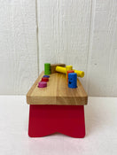 secondhand Melissa & Doug Deluxe Pounding Bench Wooden Toy With Mallet