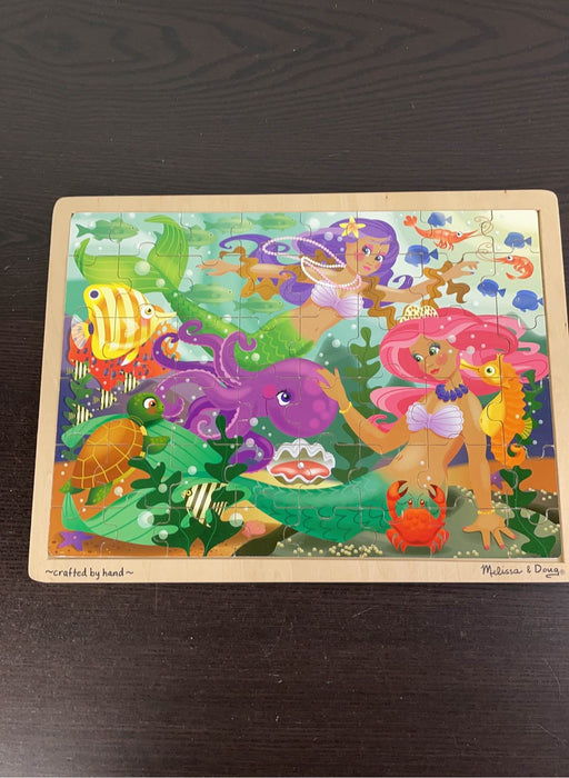 used Melissa & Doug 48-Piece Wooden Jigsaw Puzzle, Mermaid Fantasea